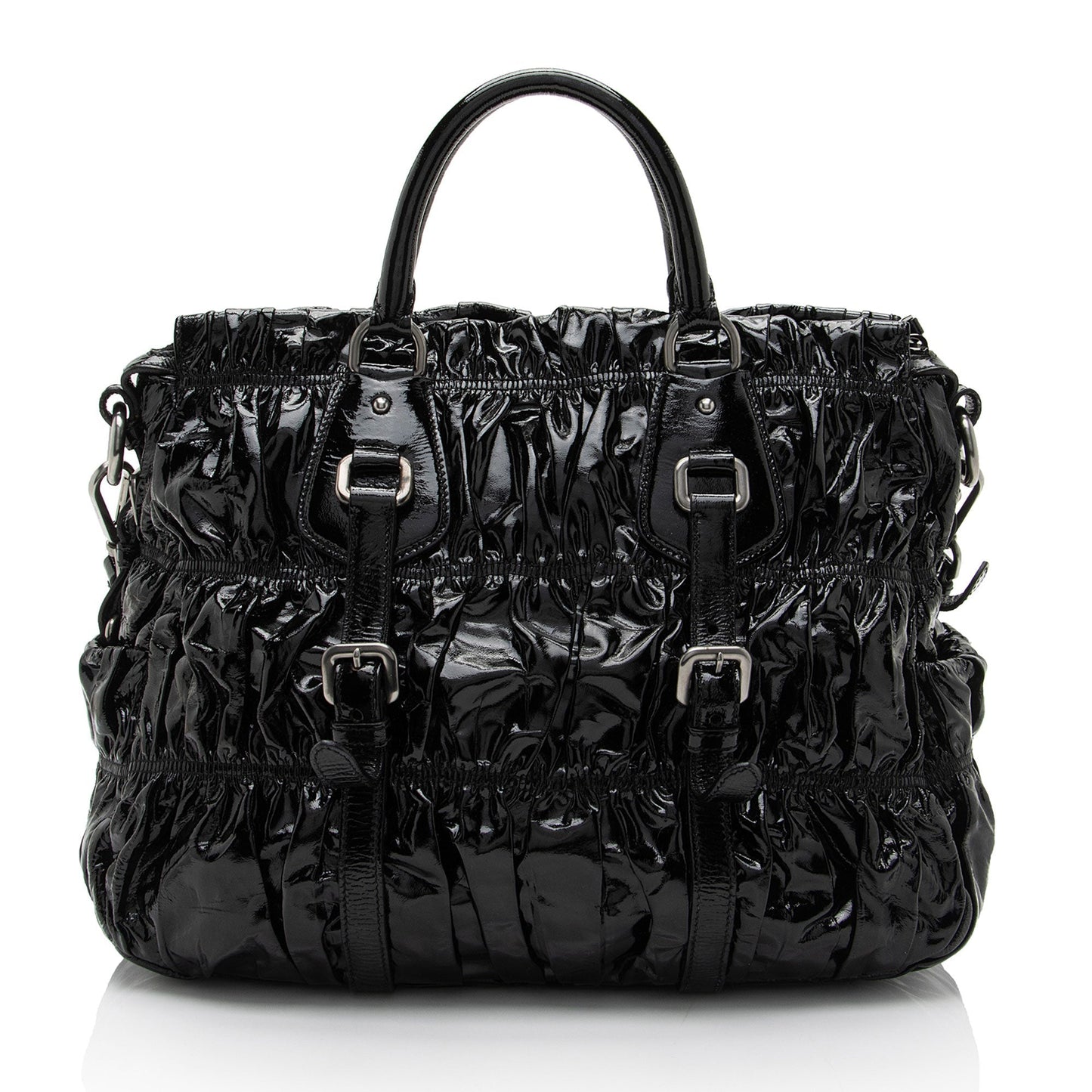 Prada Vernice Gaufre Satchel Large Satchel Bag