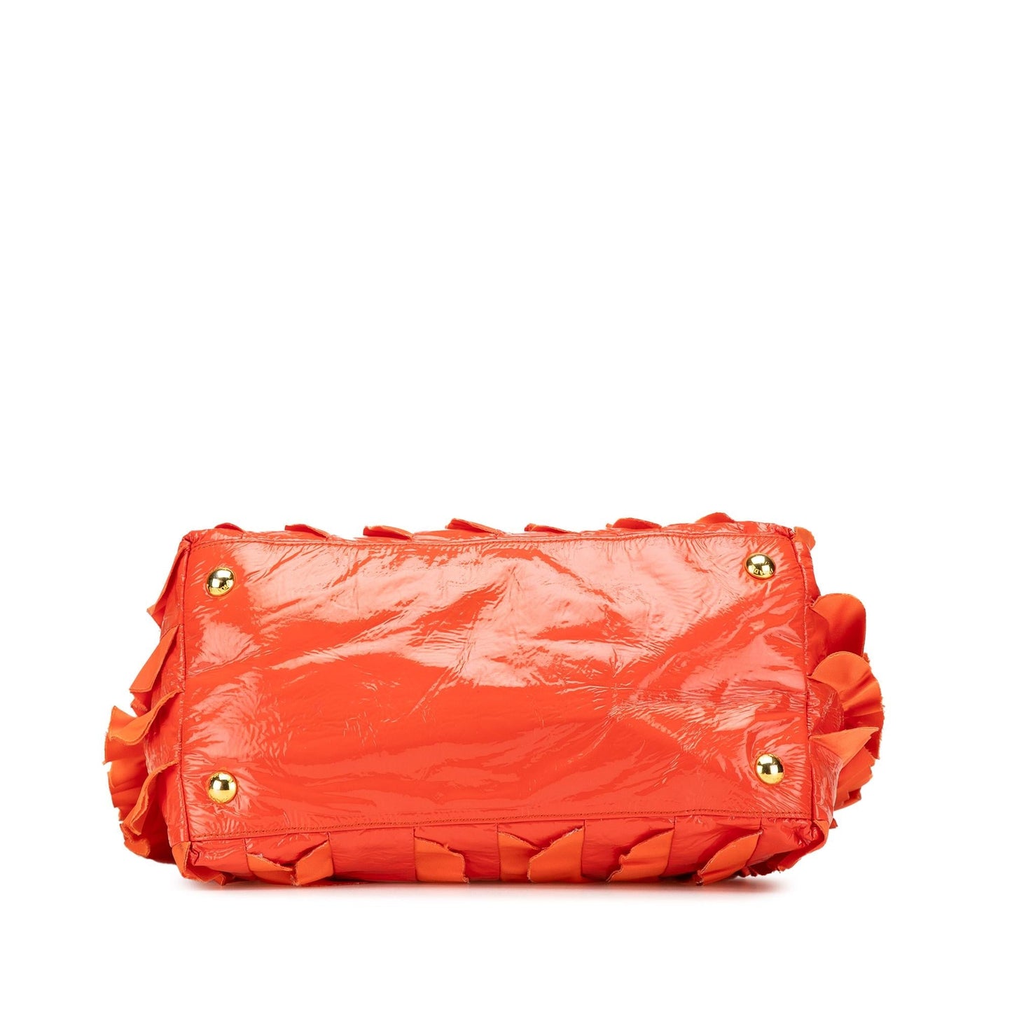 Prada Vernice And Tessuto Ruffle Tote Tote Bag Ruffle Tote 1