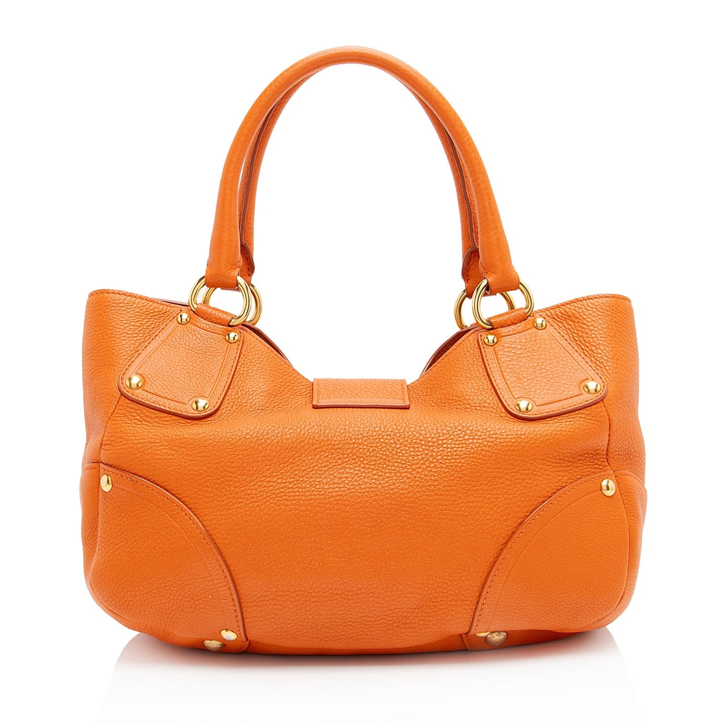 Prada Daino Pushlock Tote Shf Ijn3St Leather Vitello Tote Bag