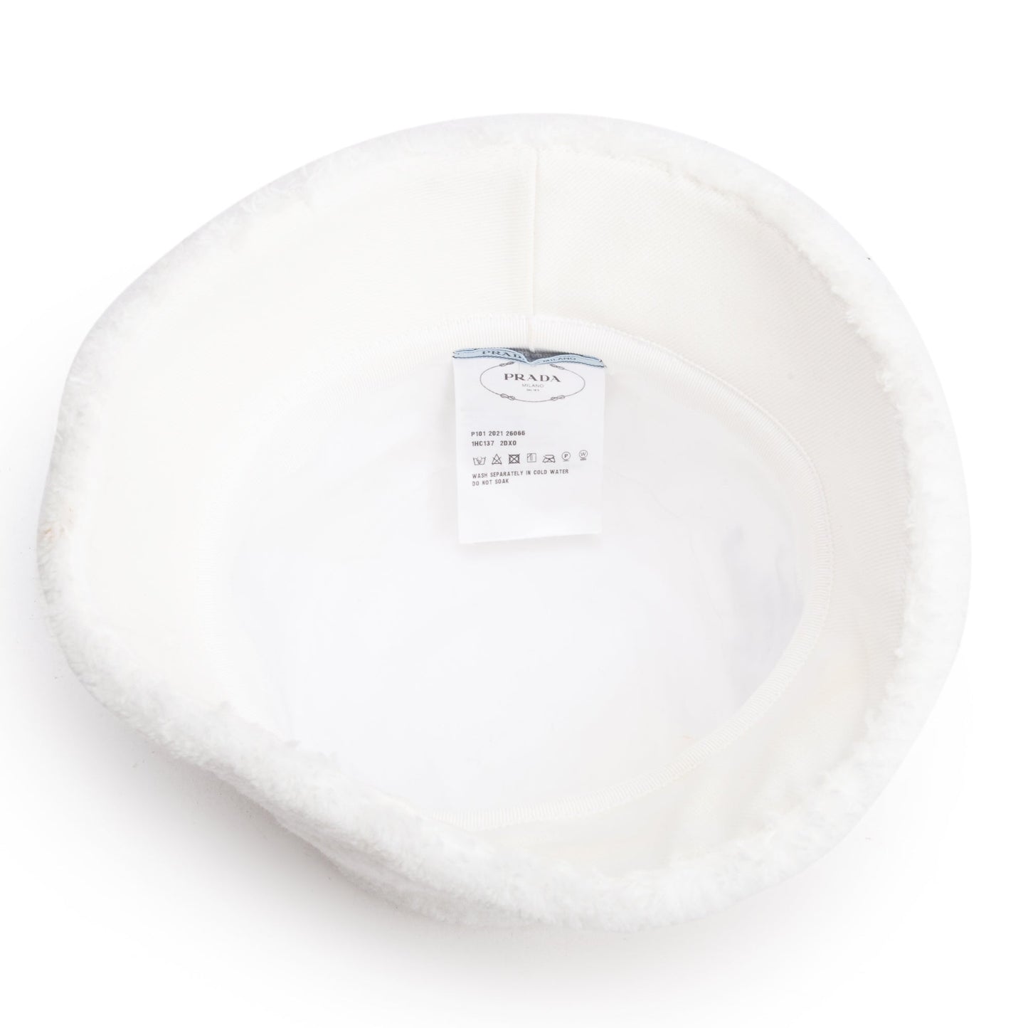 Prada Shearling Hat Handbag White Bucket Bucket Bag