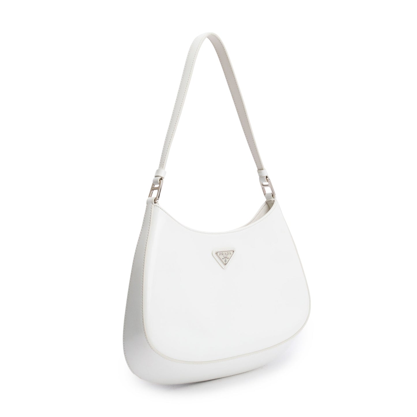 Prada Spazzolato Cleo Bag Leather White Travel Bag