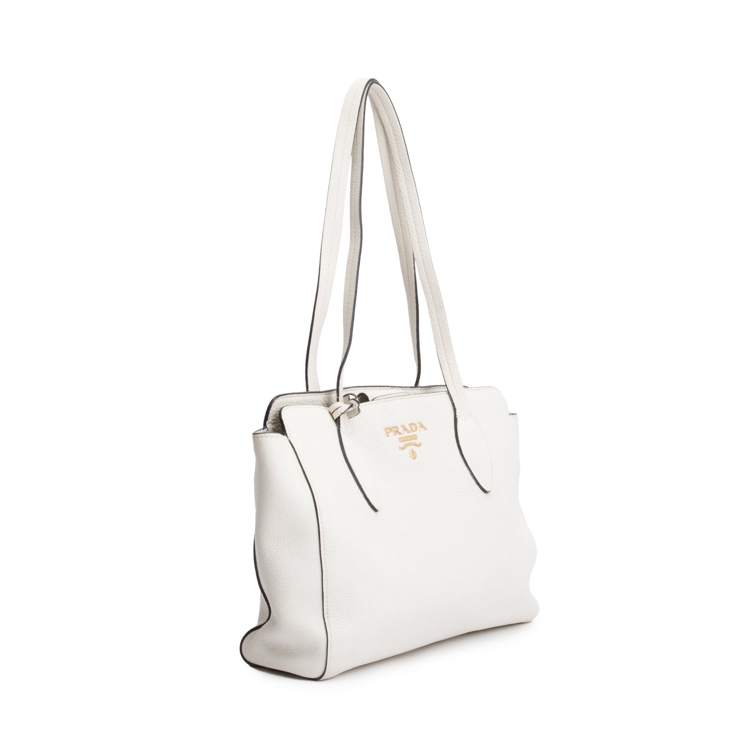 Prada Vitello Phenix Shopping Tote Handbag White Tote Bag