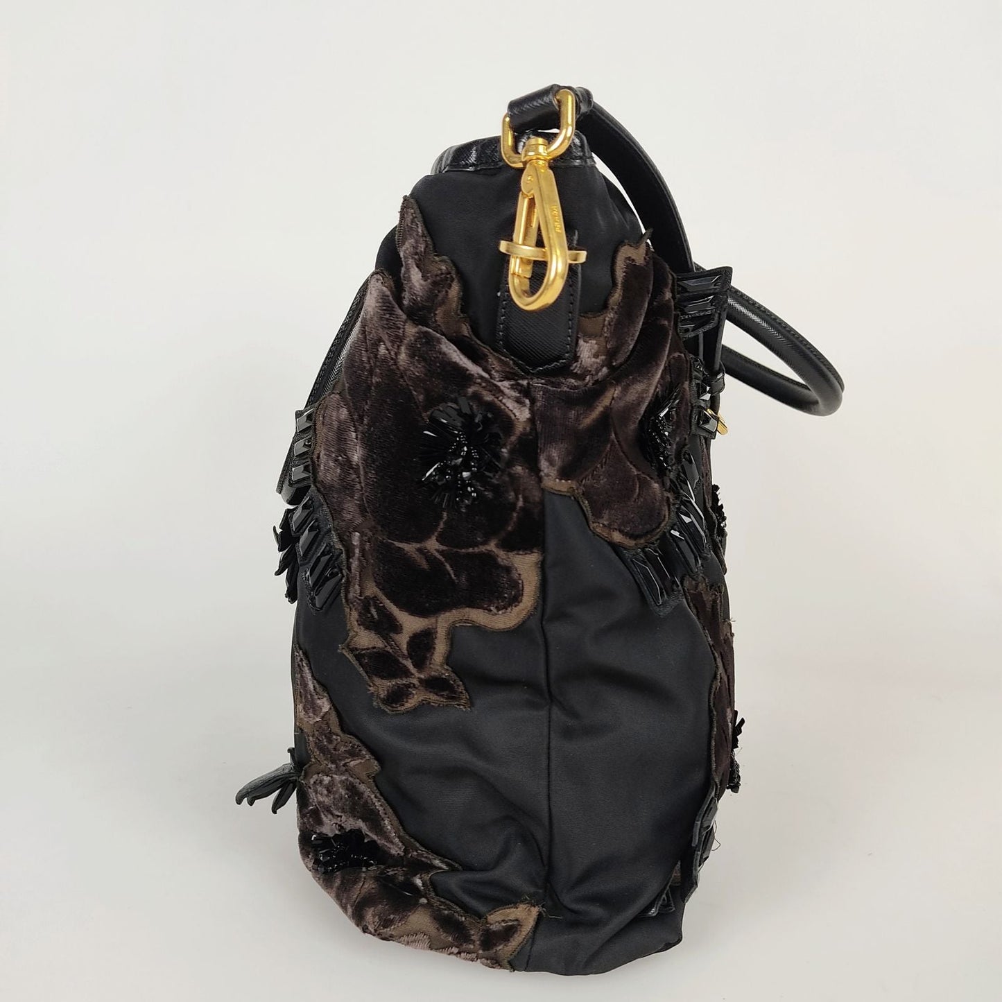 Prada Shoulder Bag With Velvet Applications Nylon