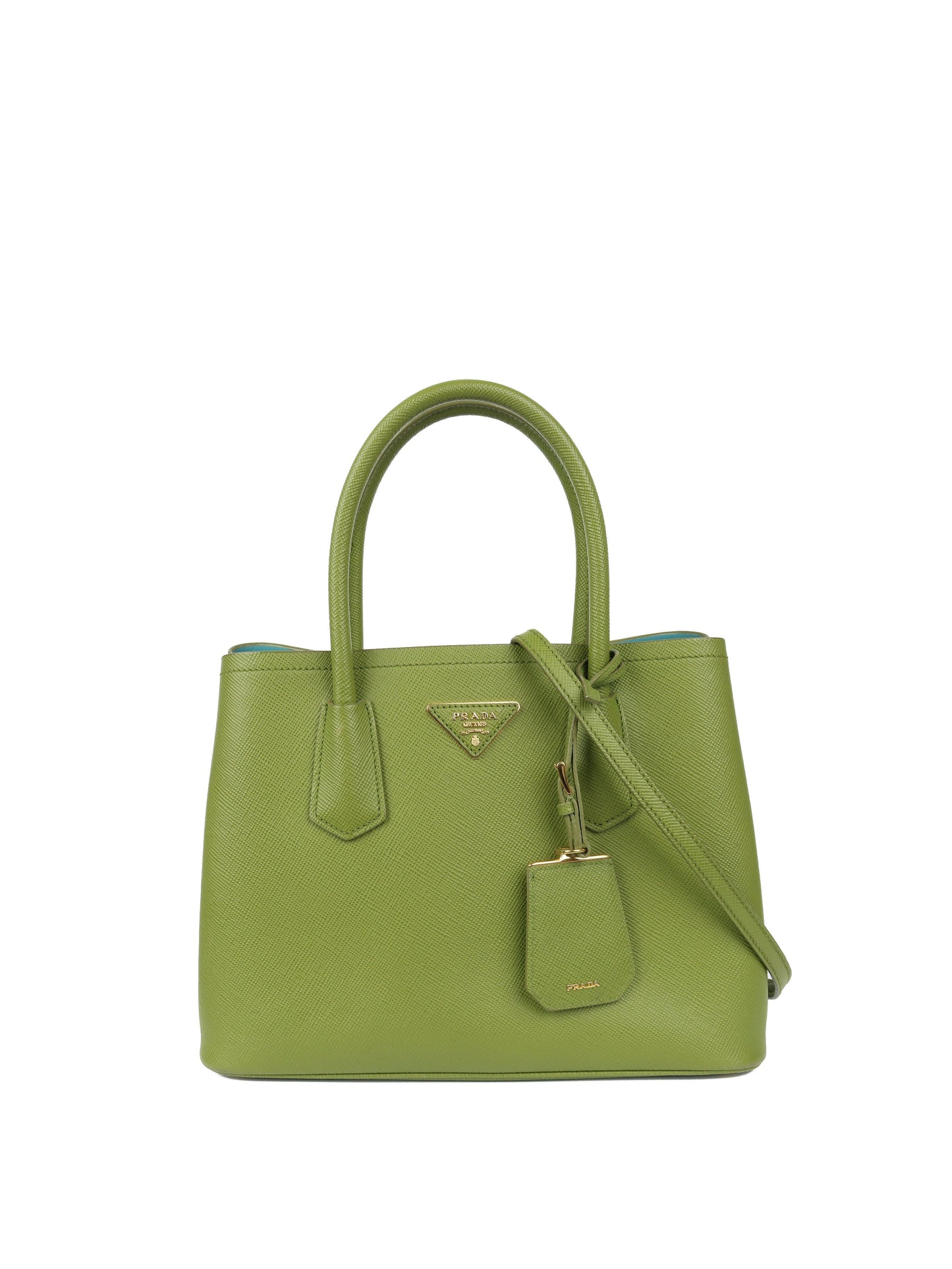Prada Handbag Double Bag Green Medium