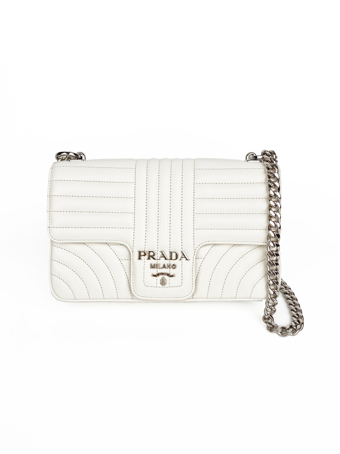 Prada Handbag Diagramme Bag 2 White Large
