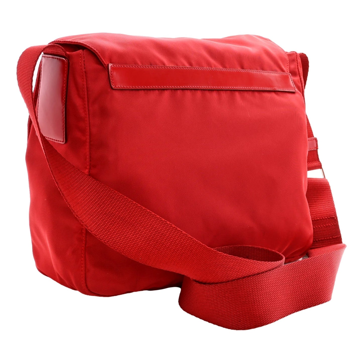 Prada Rosso Pattina Messenger Bag Nylon Red Medium