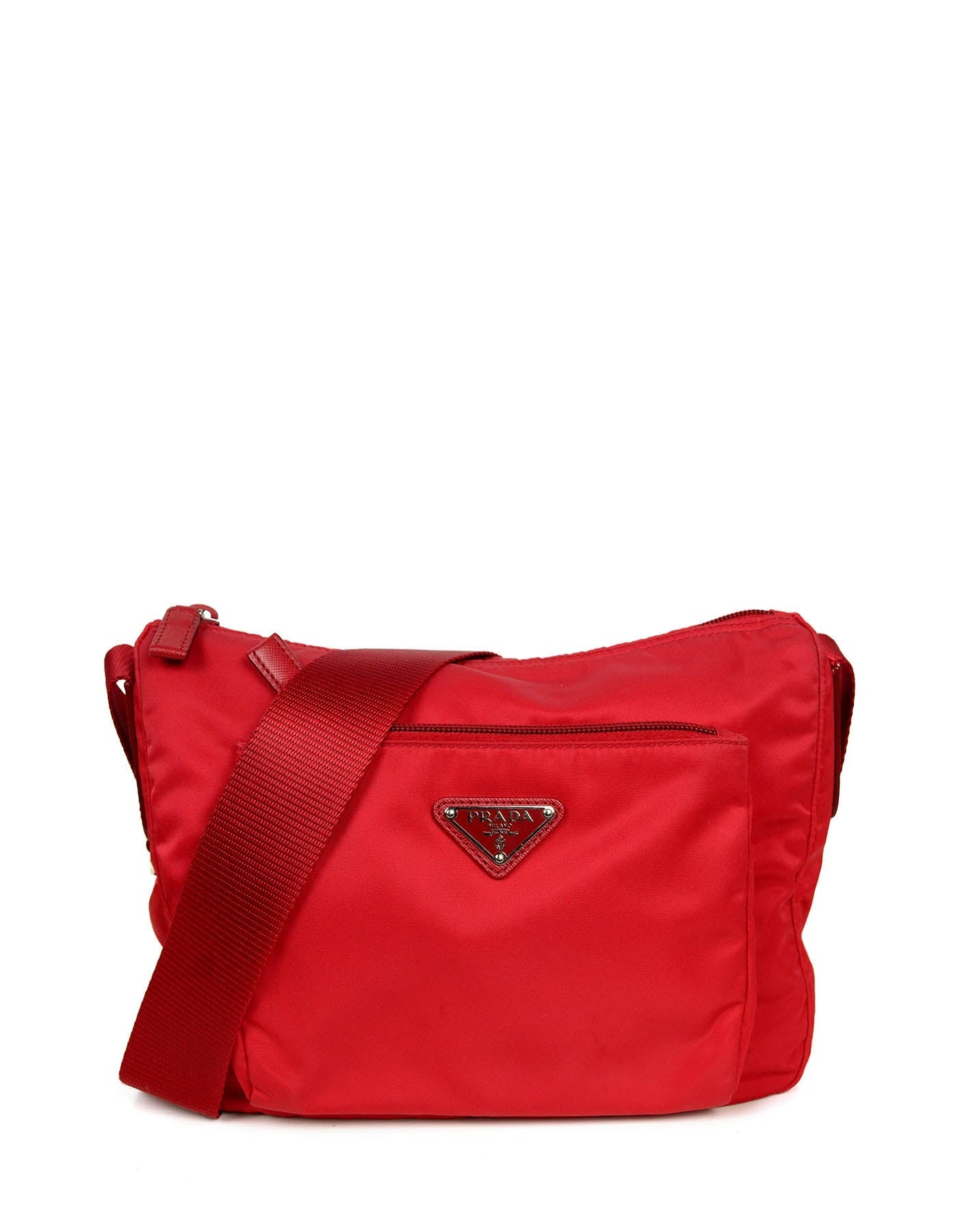 Prada Handbag Rosso Messenger Bag Nylon Red Crossbody Bag