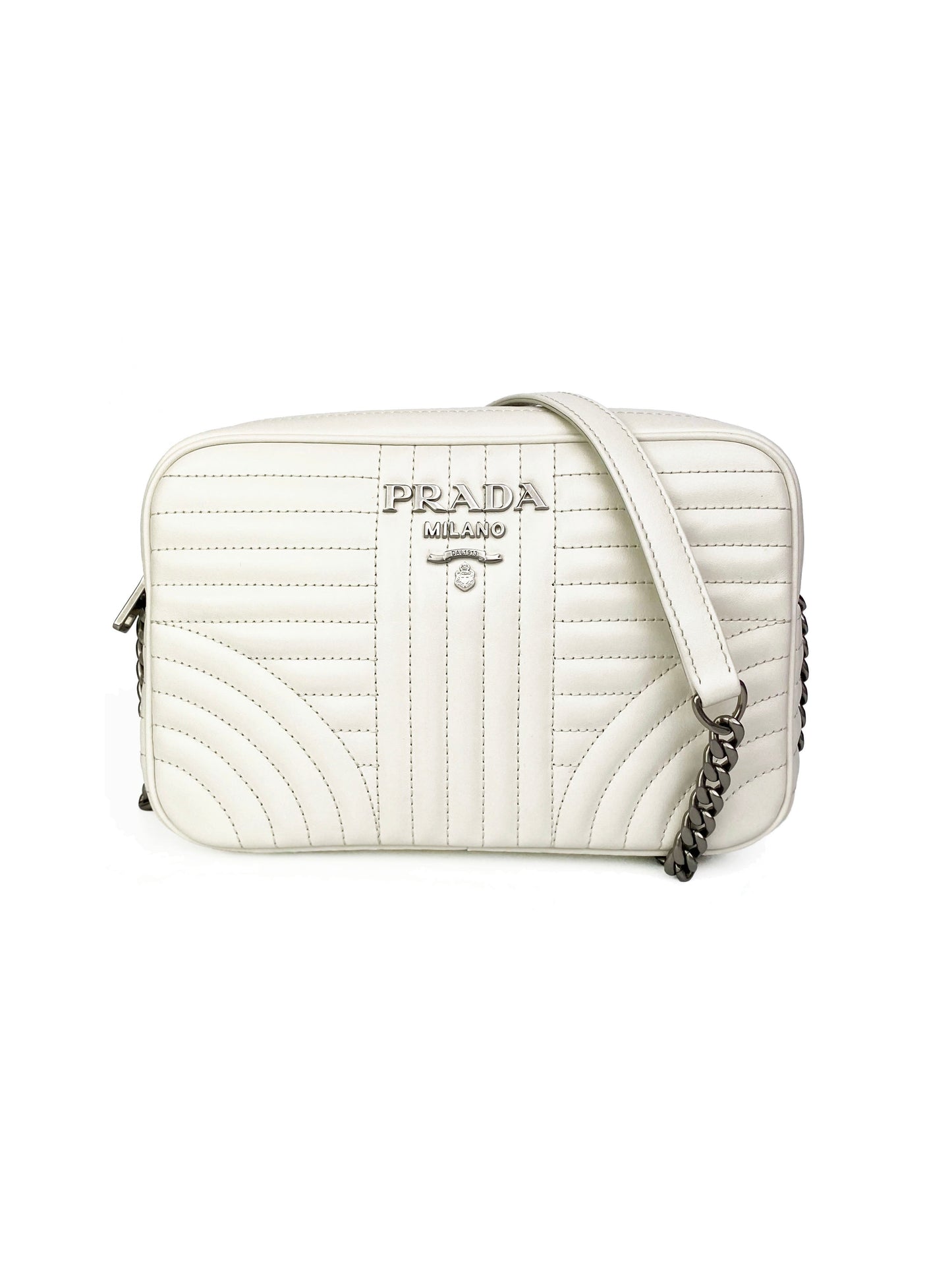 Prada Handbag Diagramme Bag White Large