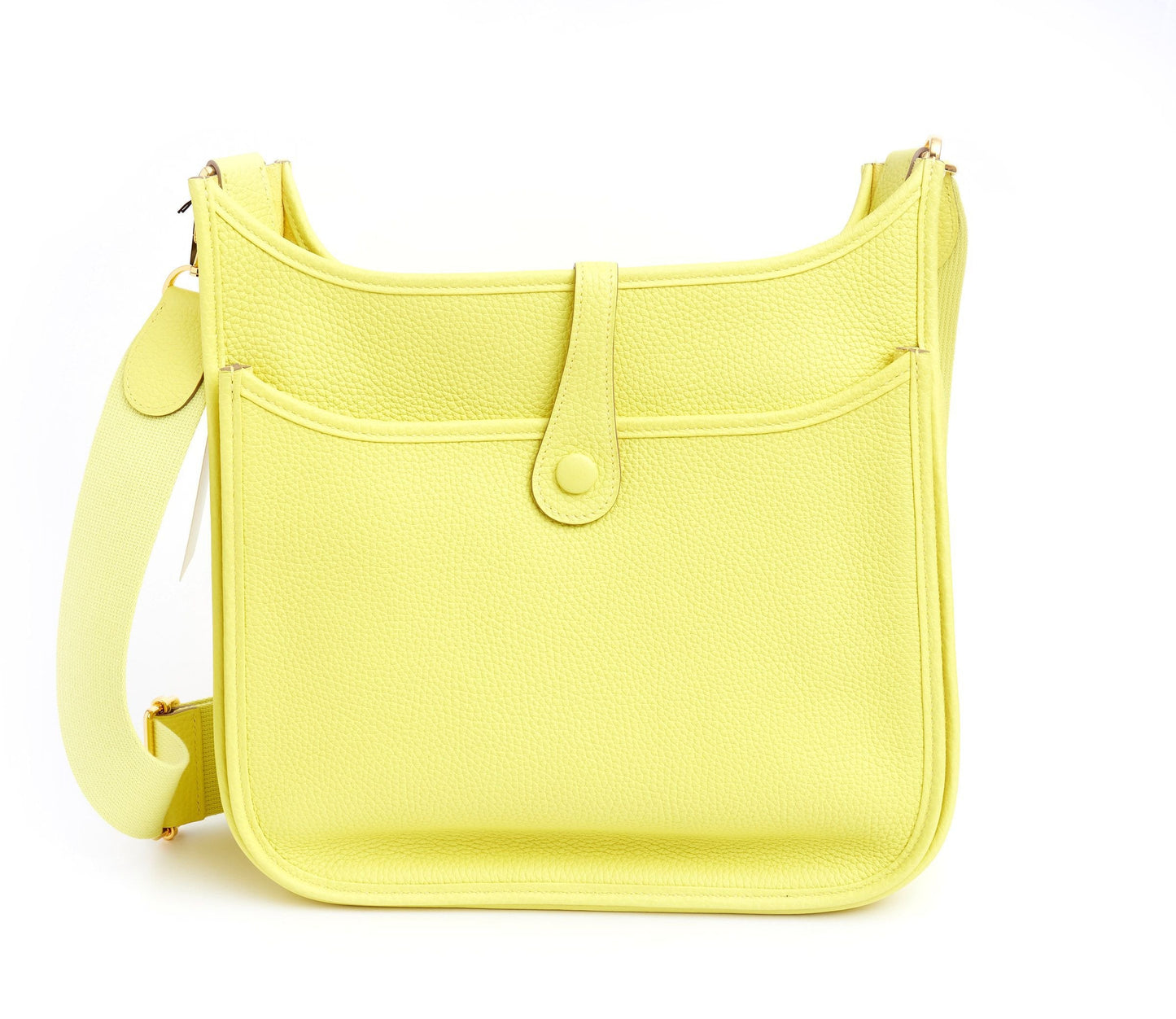 Hermes Lime Yellow Evelyne Pm Handbag Travel Bag