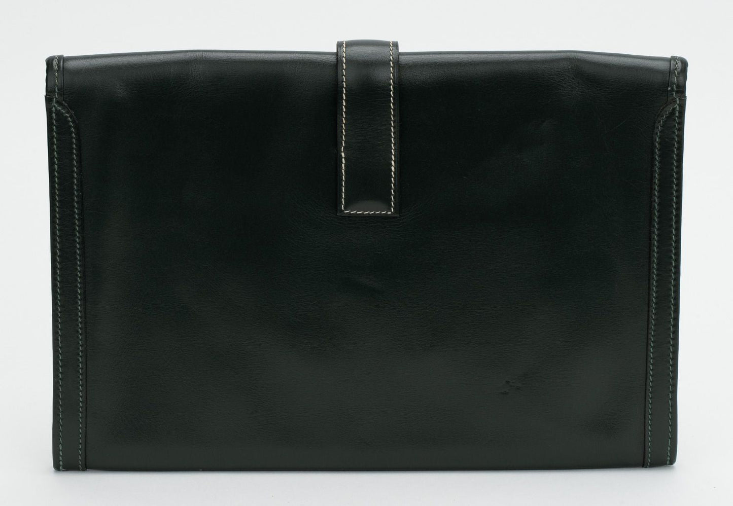 Hermes Jige Clutch Box Calf Green Clutch Bag