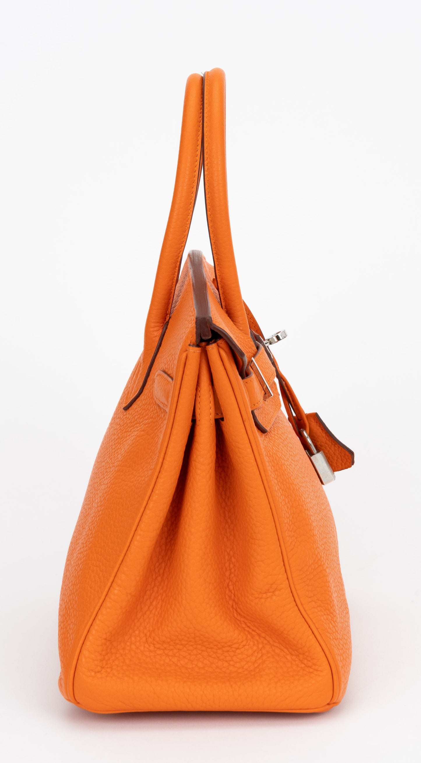 Hermes Birkin Clemence Orange Pallad Handbag Travel Bag