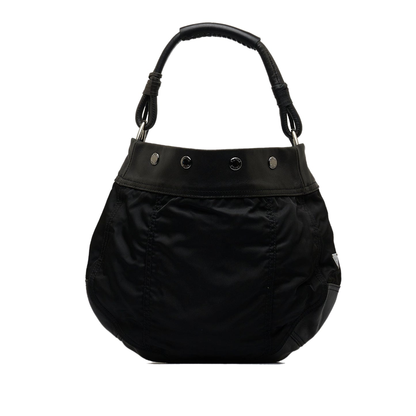 Prada Tessuto Hobo Bag Canvas Nylon Black Shoulder Bag