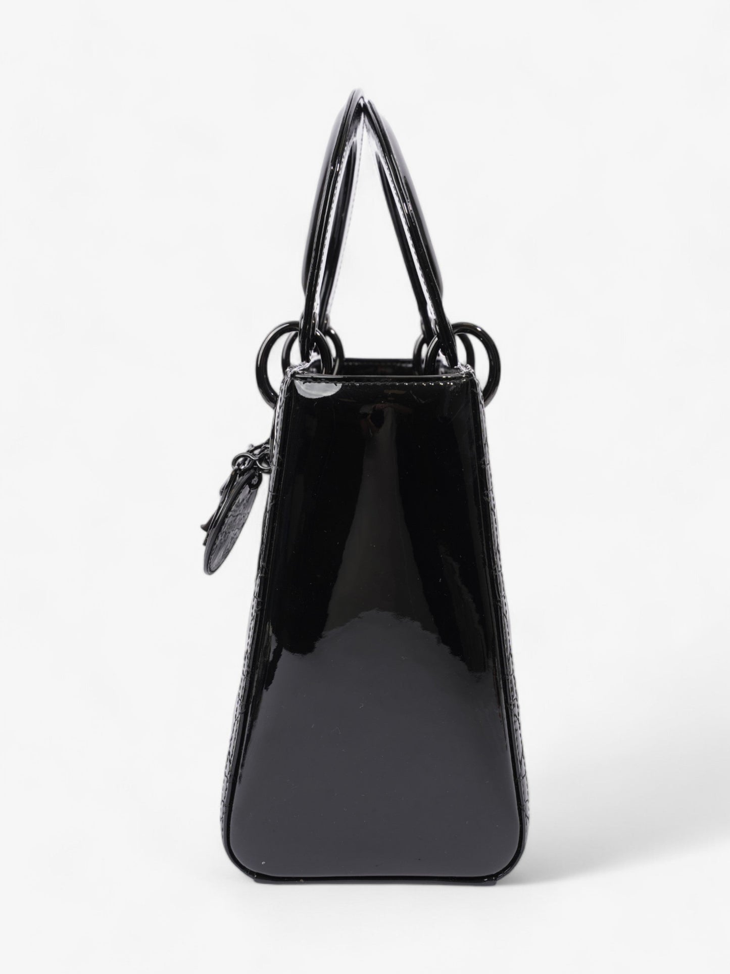 Dior Christian Lady Shoulder Bag Leather Patent Black Leather Medium 1