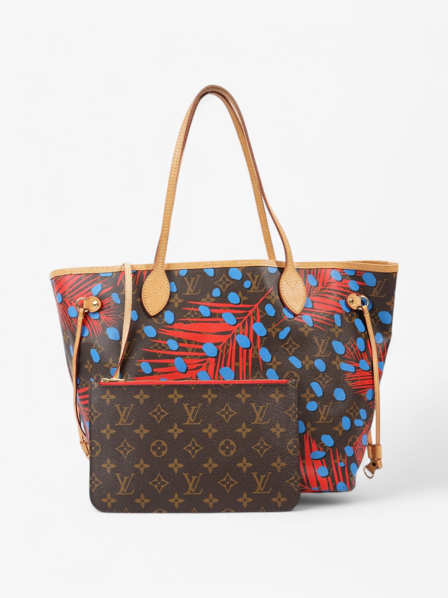 Louis Vuitton Neverfull Coated MM Monogram Canvas Coated Canvas Blue Apparel