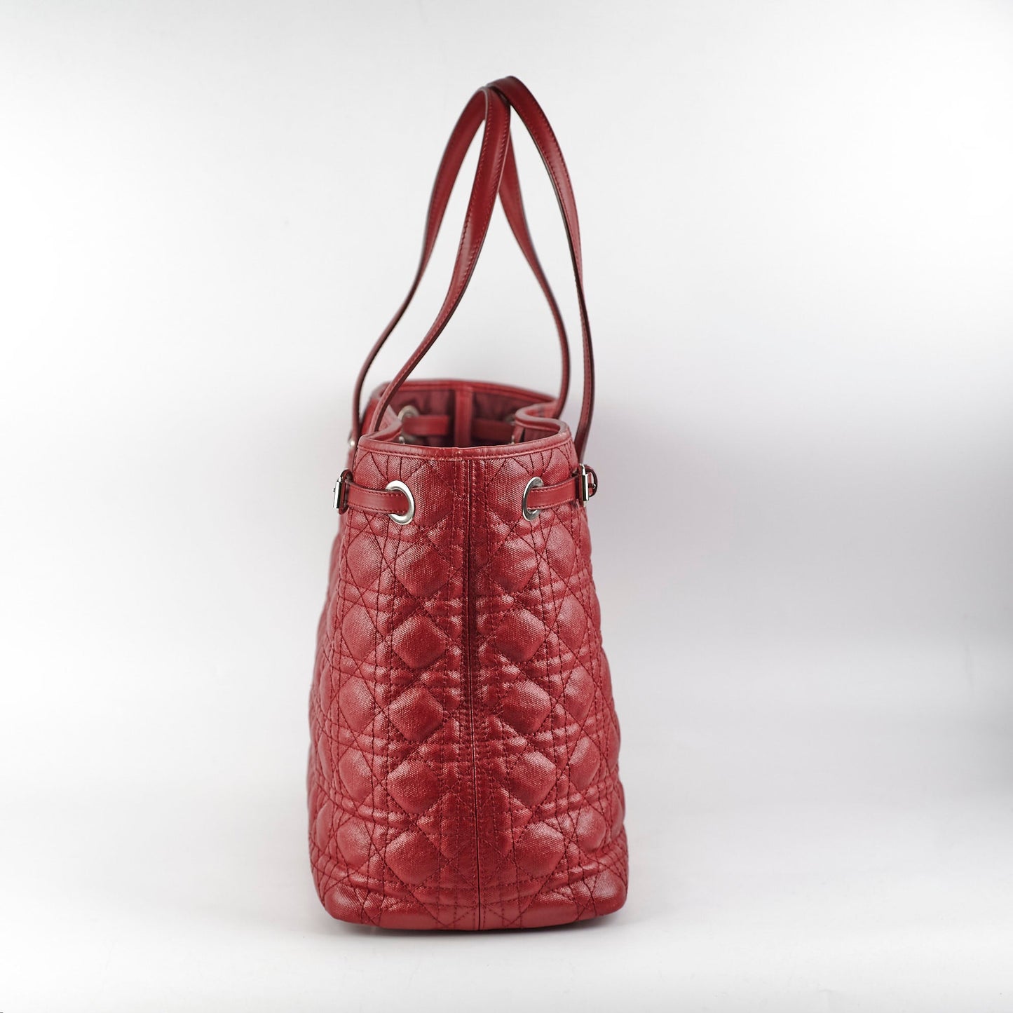 Dior Christian Panarea Cannage Tote Red Tote Bag