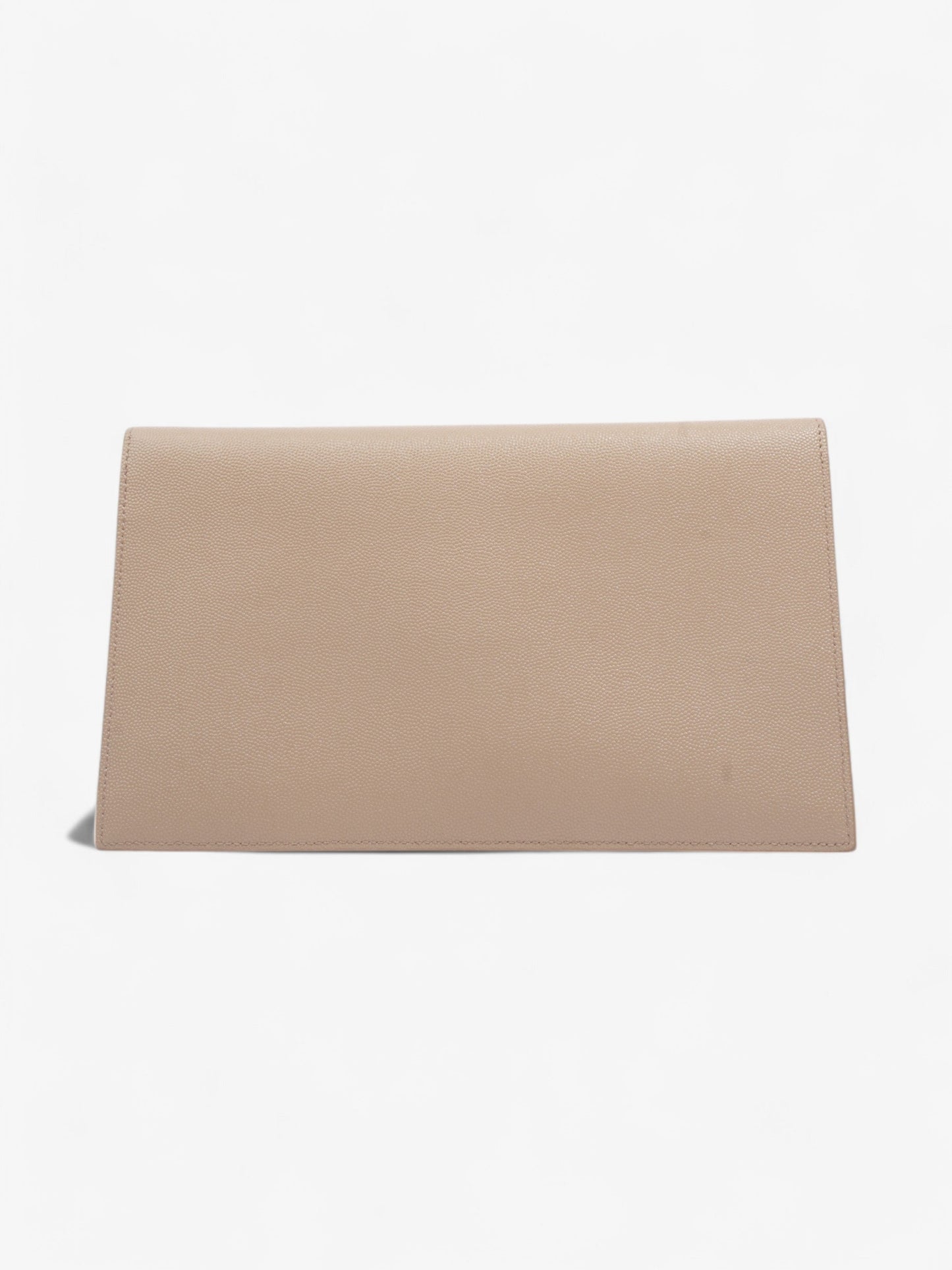 YSL Saint Laurent Uptown Clutch Nude Grained Leather Clutch Bag