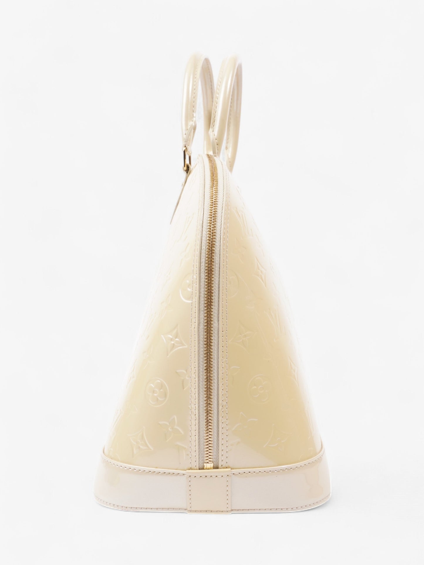 Louis Vuitton Alma Cream Embossed MM Leather Handbag