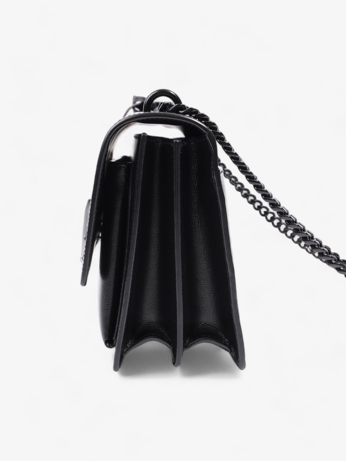 YSL Saint Laurent Sunset Calfskin Shoulder Bag Leather Black Medium