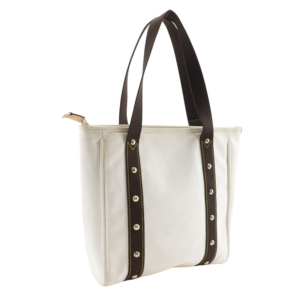 Louis Vuitton M40036 Antigua Hippo MM Canvas White Brown Tote Bag