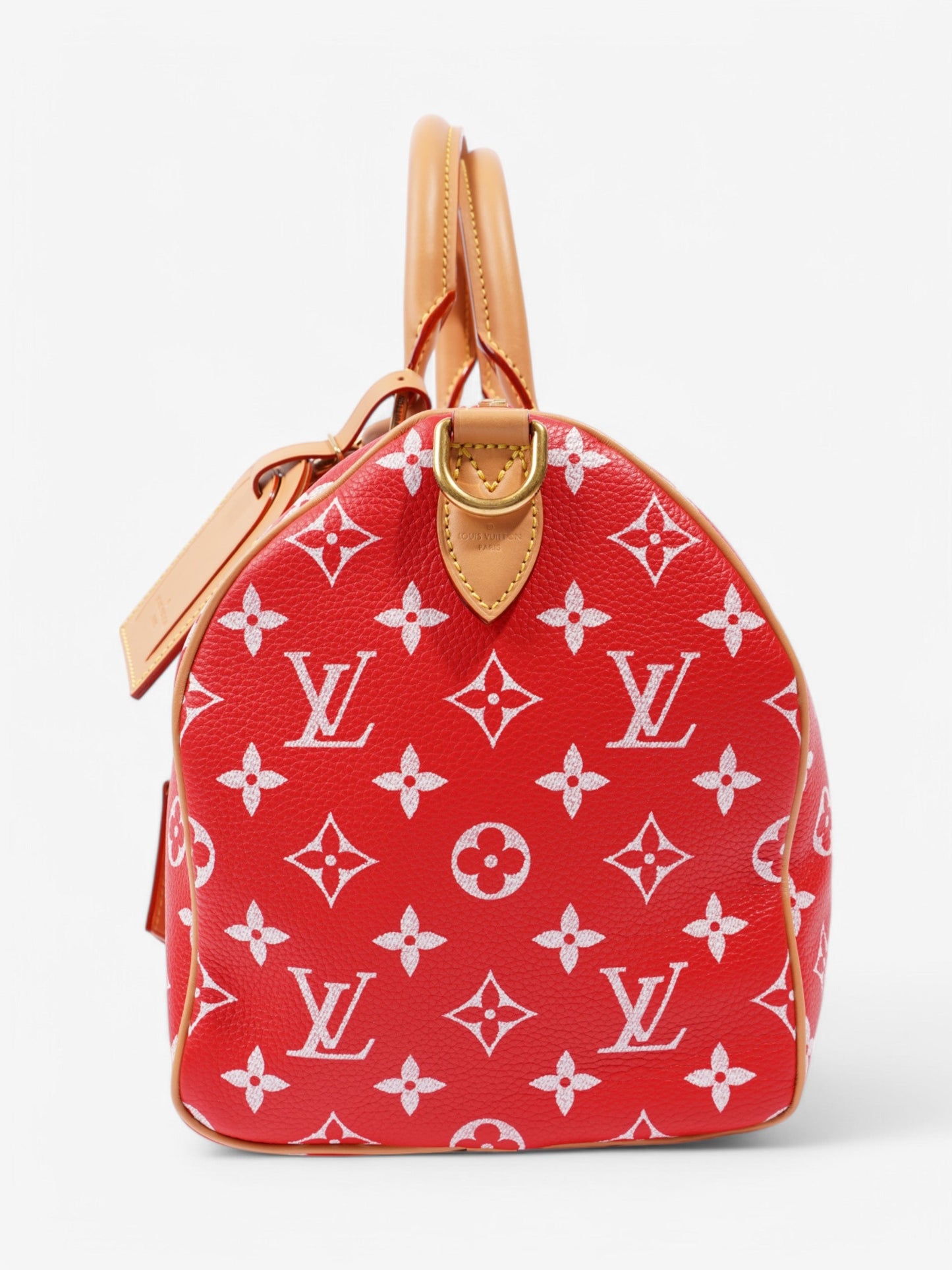 Louis Vuitton Speedy P9 Bandoulière Calfskin 30 Monogram Red Leather Handbag