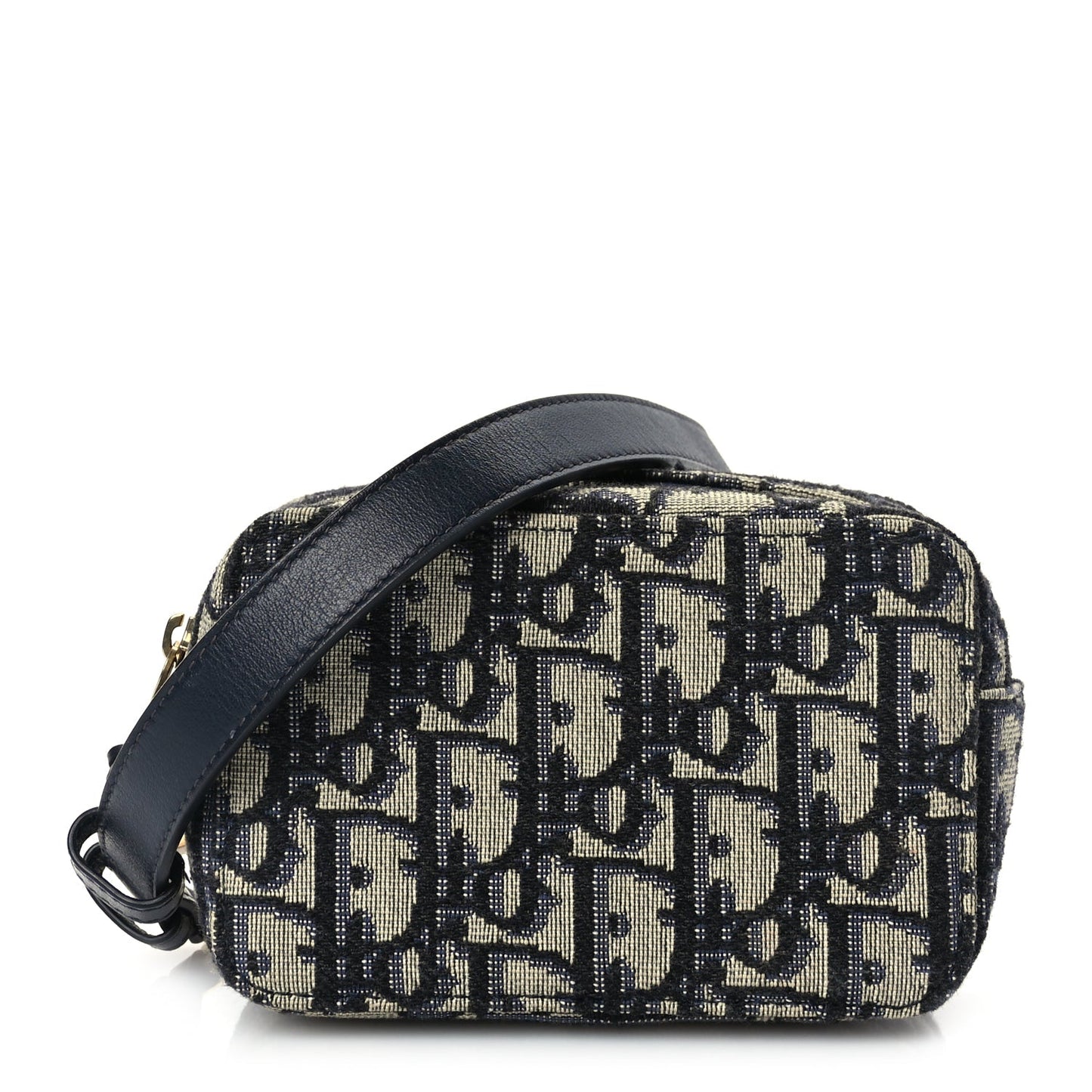 Dior Handbag Christian Oblique Belt Pouch Canvas Blue