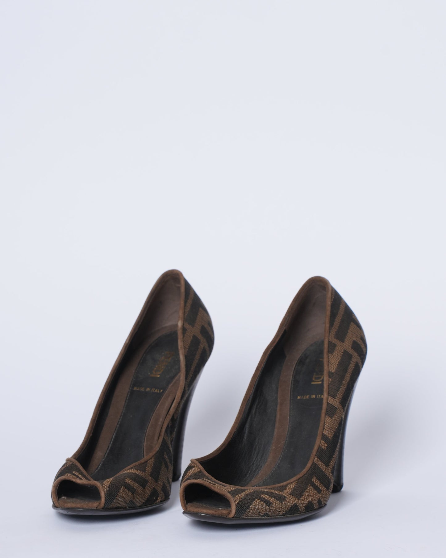 Fendi Shoe Heels Monogram Brown Shoes