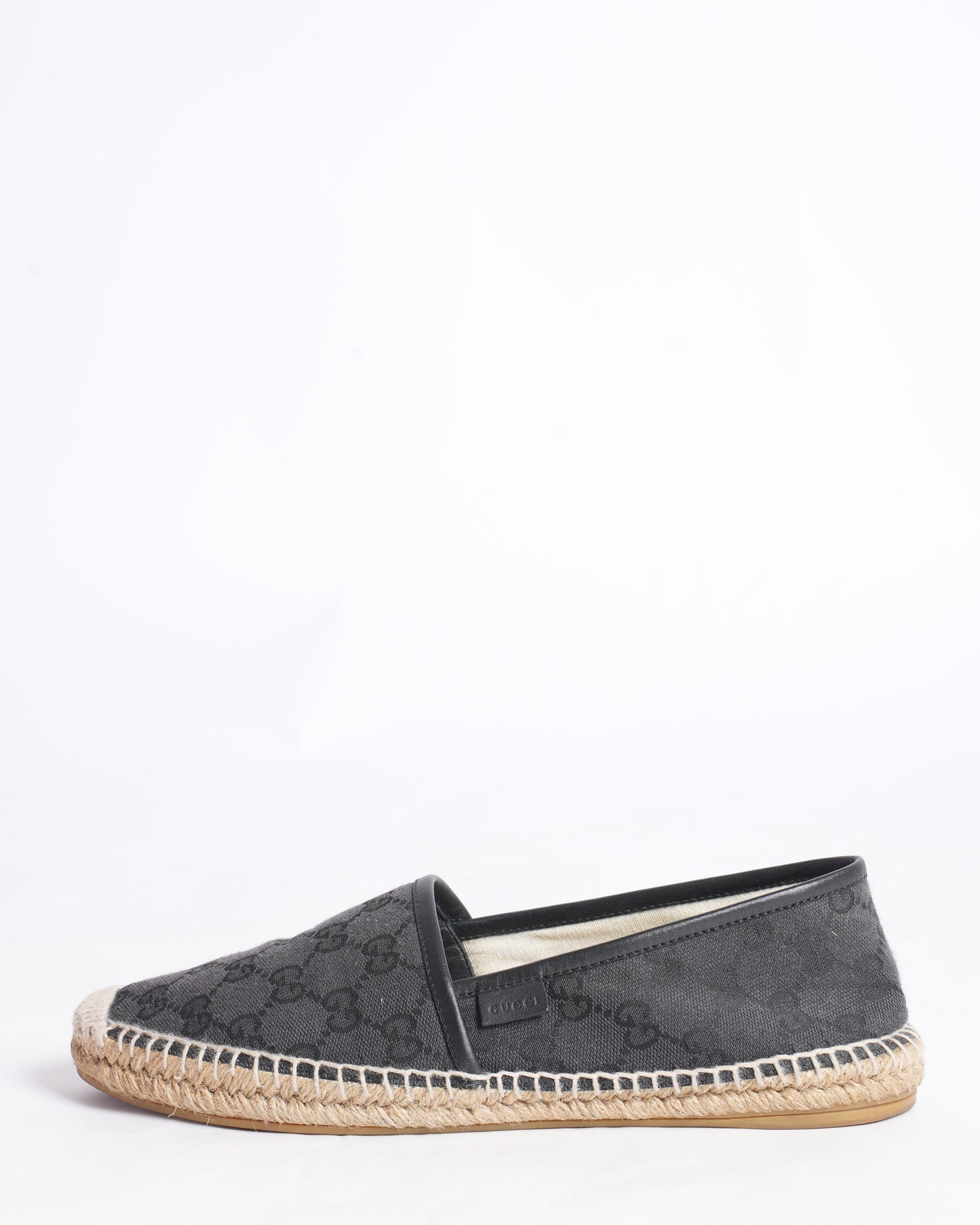 Gucci Black GG Canvas and Leather espadrilles