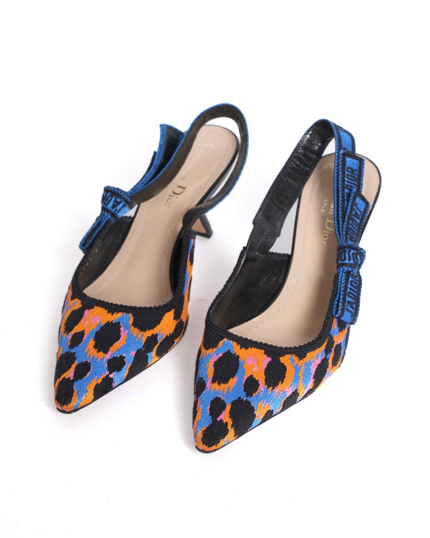 Dior Sling Bag Christian J'A Slingback Cloth Heels Shoes