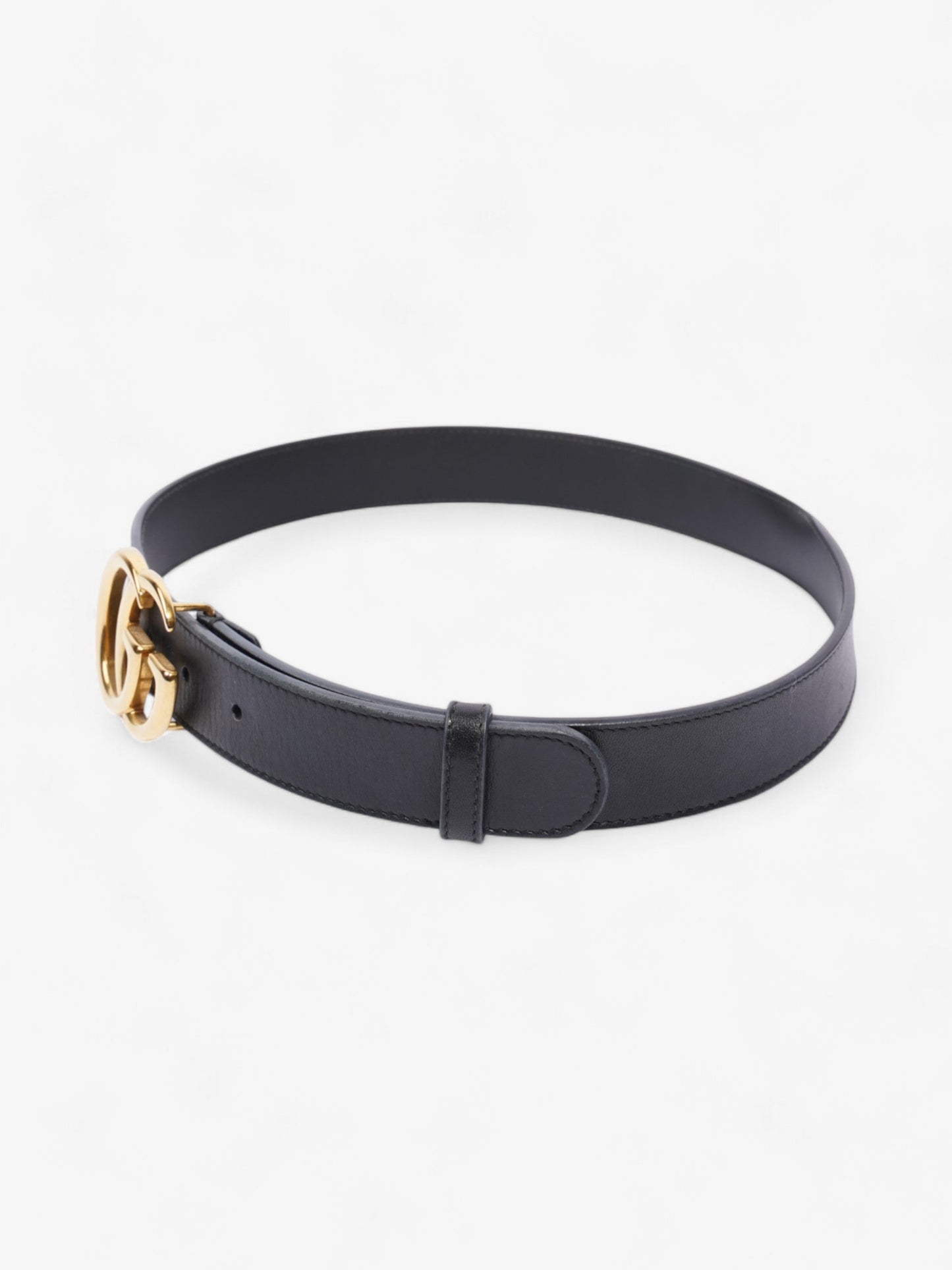 Gucci Marmont Belt Handbag Leather Black Accessory 70Cm 29