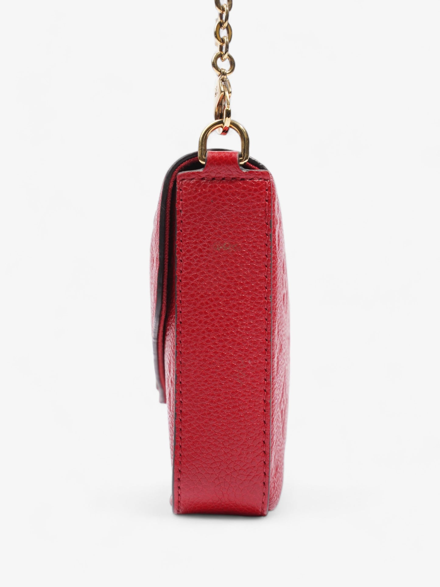 Louis Vuitton Felicie Pochette Scarlet Monogram Leather Calfskin Red Clutch Bag