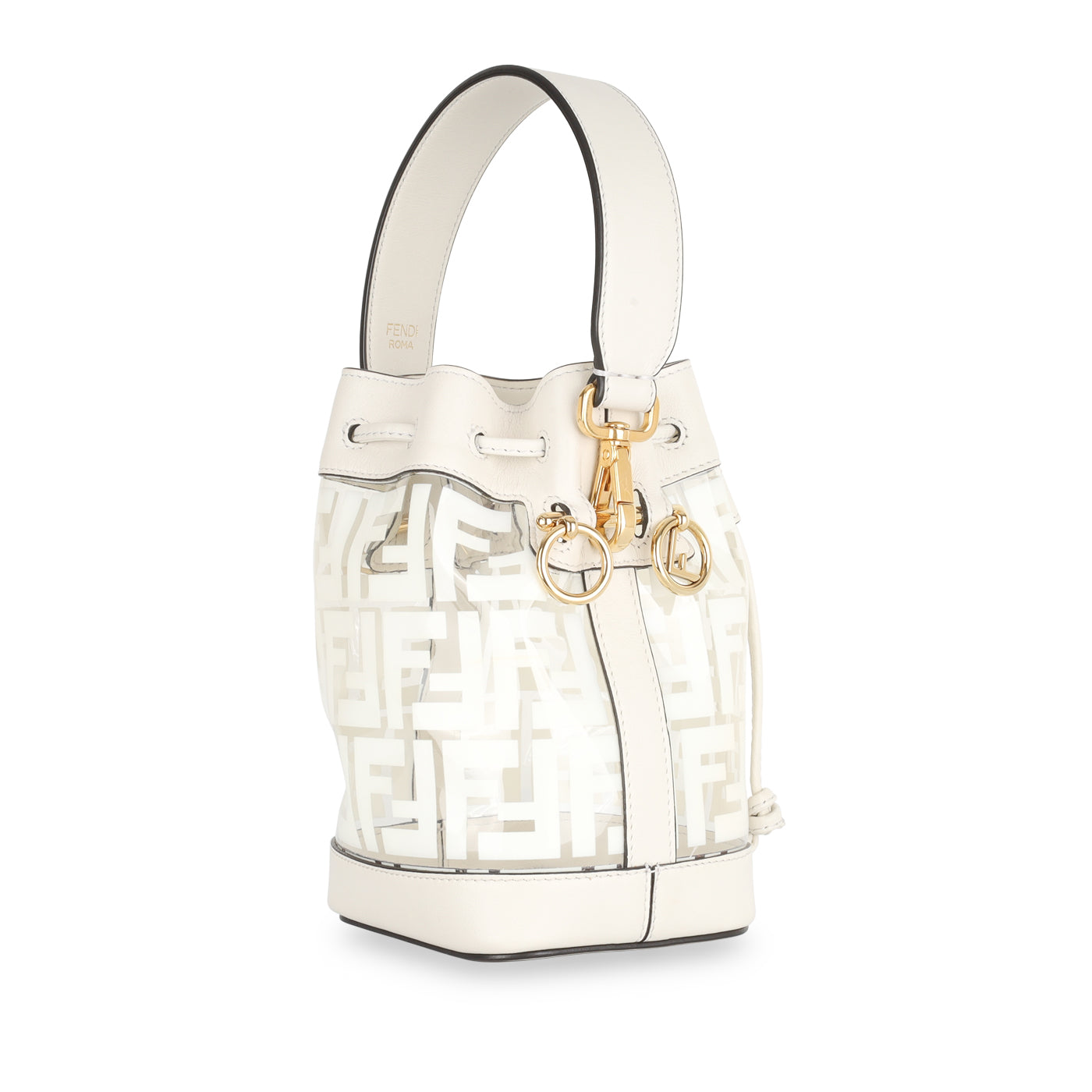 Fendi Mon Tresor Bag Mini Bucket Shoulder Bag Bag Pvc White