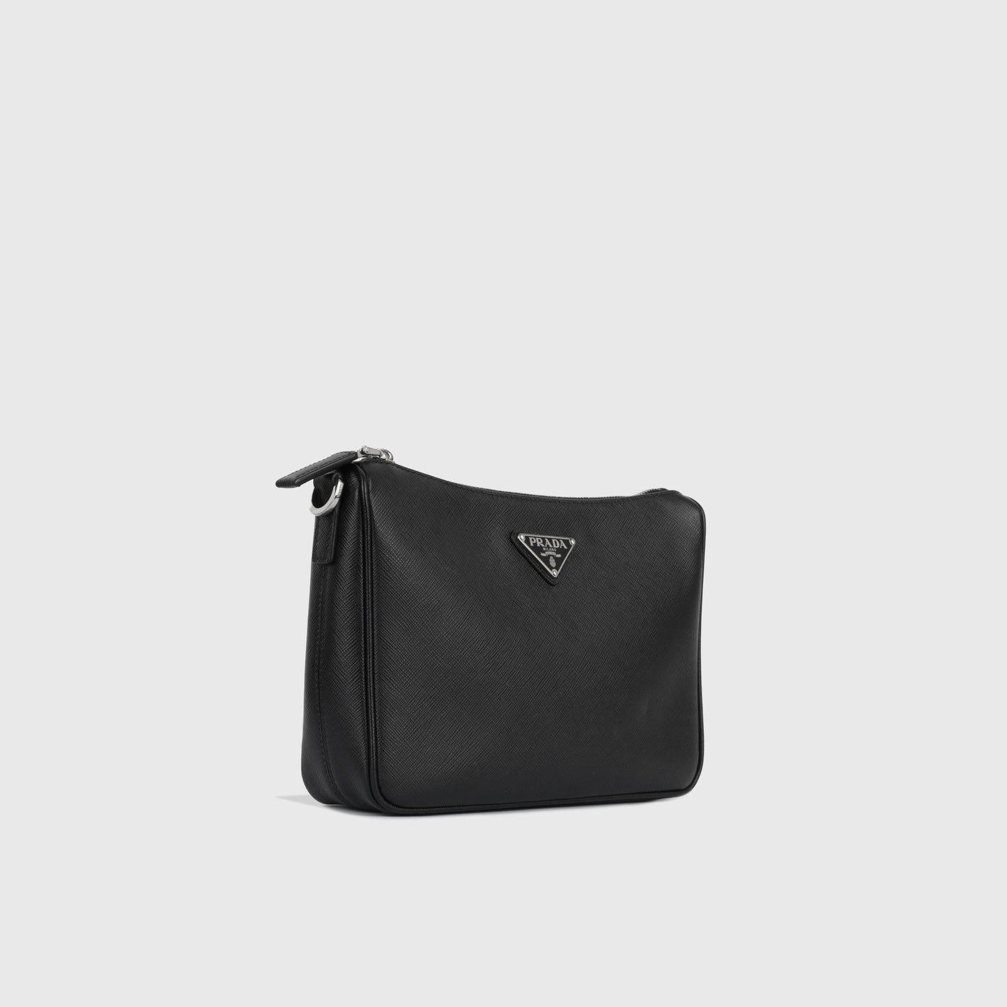 Prada Shoulder Bag Leather Saffiano Mens Black Shw