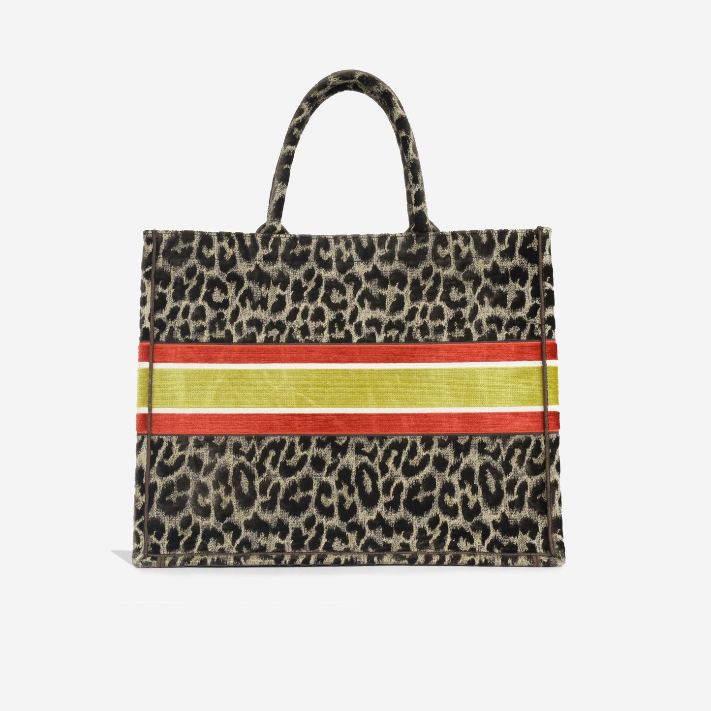 Dior Christian Book Tote Large Tote Bag Leopard Velvet Immaculate