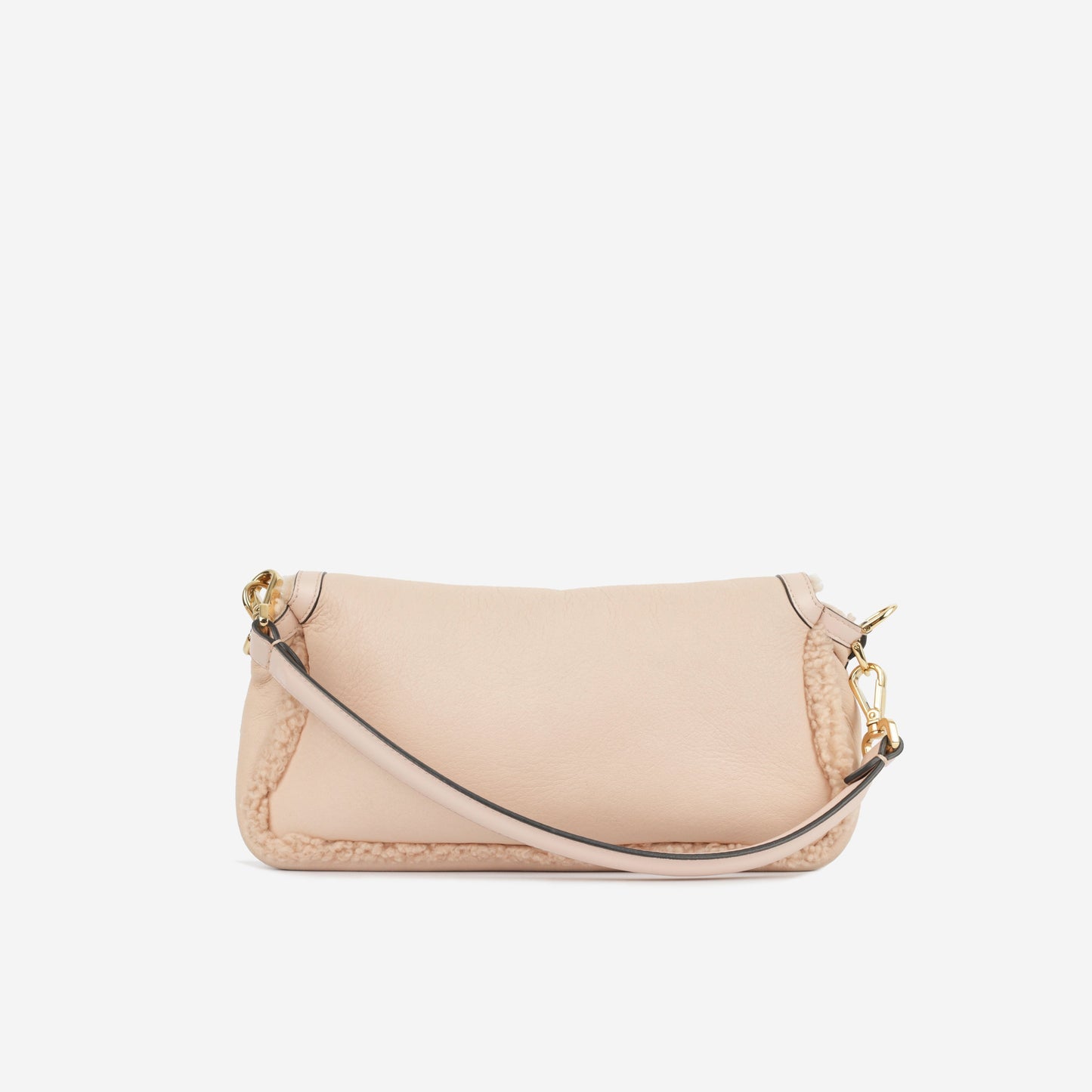 Fendi Shearling Baguette Shoulder Bag