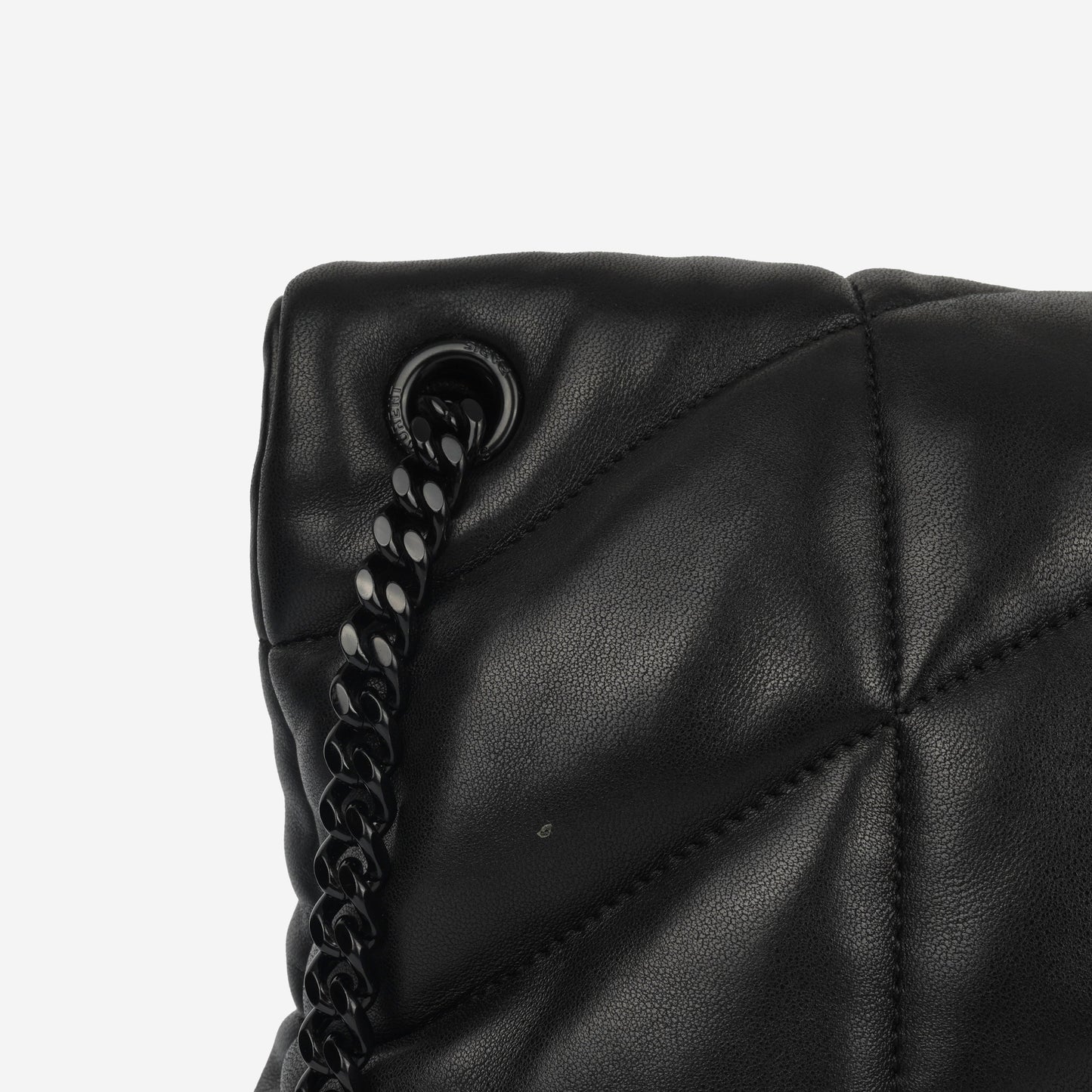 YSL Saint Laurent Lou Puffer Crossbody Bag Medium Black Calfskin Bhw