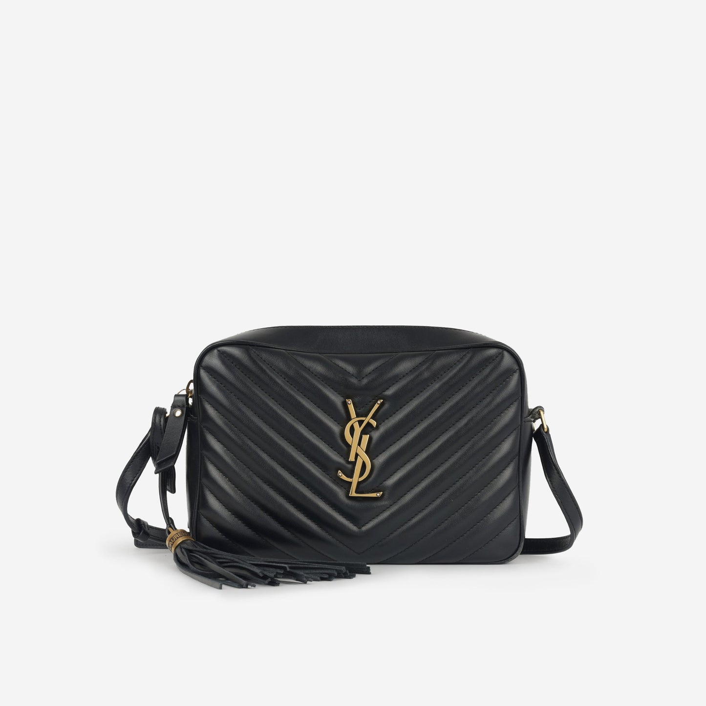 YSL Saint Laurent Lou Camera Bag Crossbody Bag Black Calfskin Ghw
