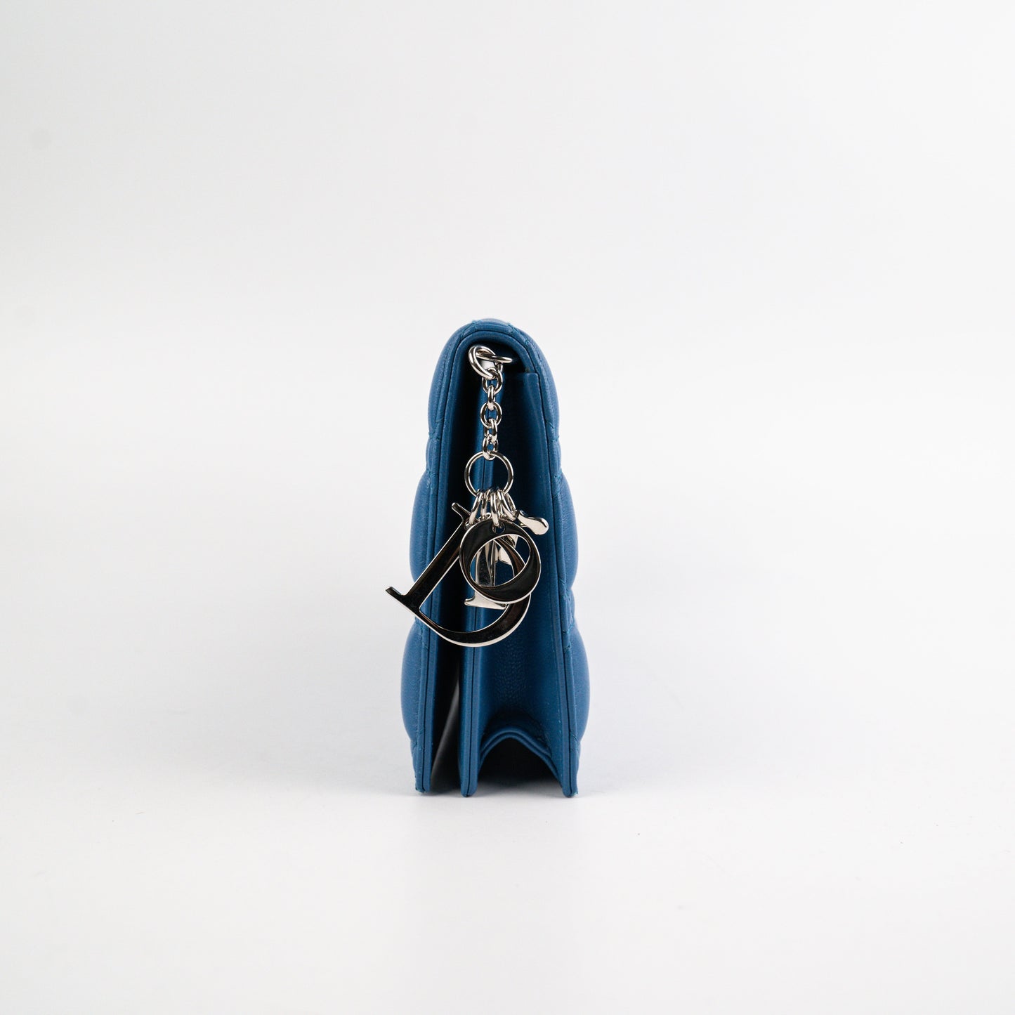 Dior Christian Cannage Clutch Lambskin Blue Clutch Bag