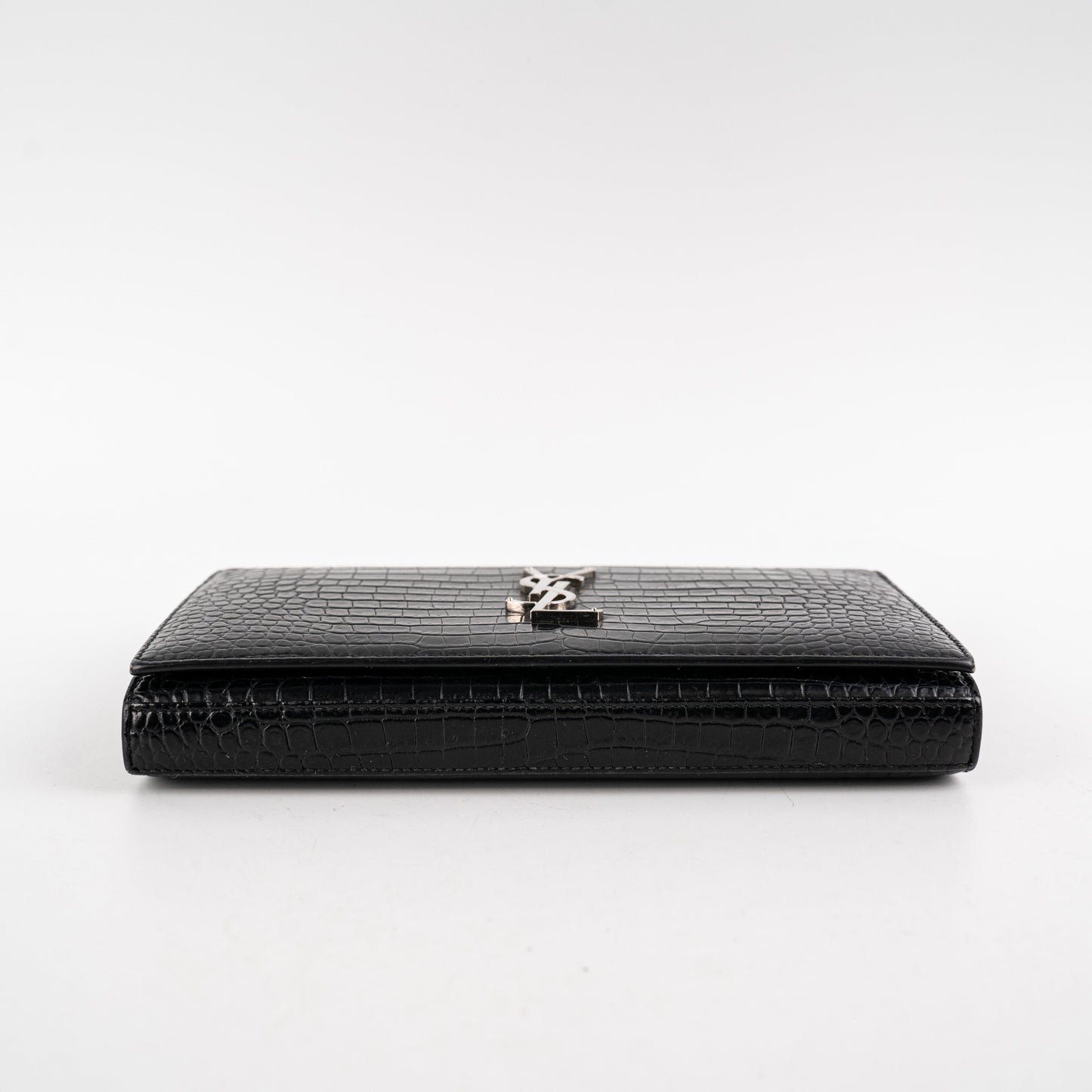 YSL Saint Laurent Croc Bag Black Crossbody Bag