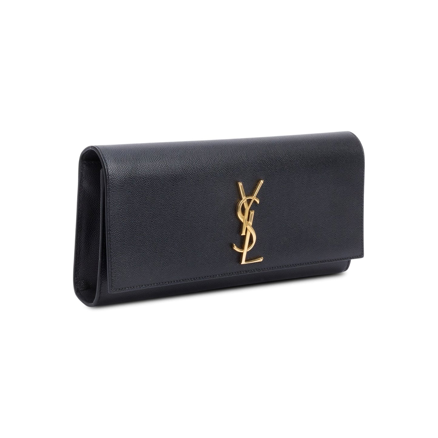 YSL Saint Laurent Grain De Poudre Cassandre Clutch Black Clutch Bag
