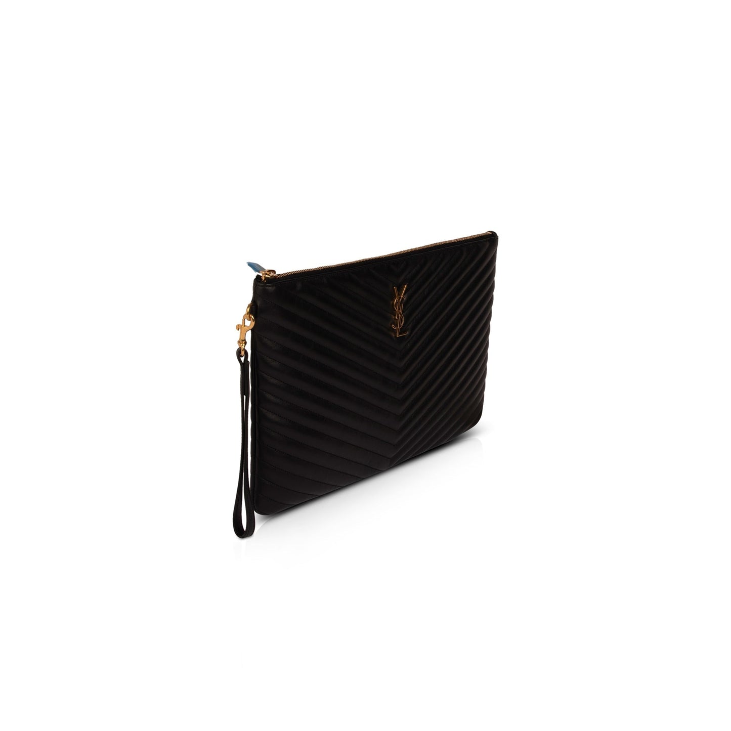 YSL Saint Laurent Document Holder Travel Bag Matelasse Black