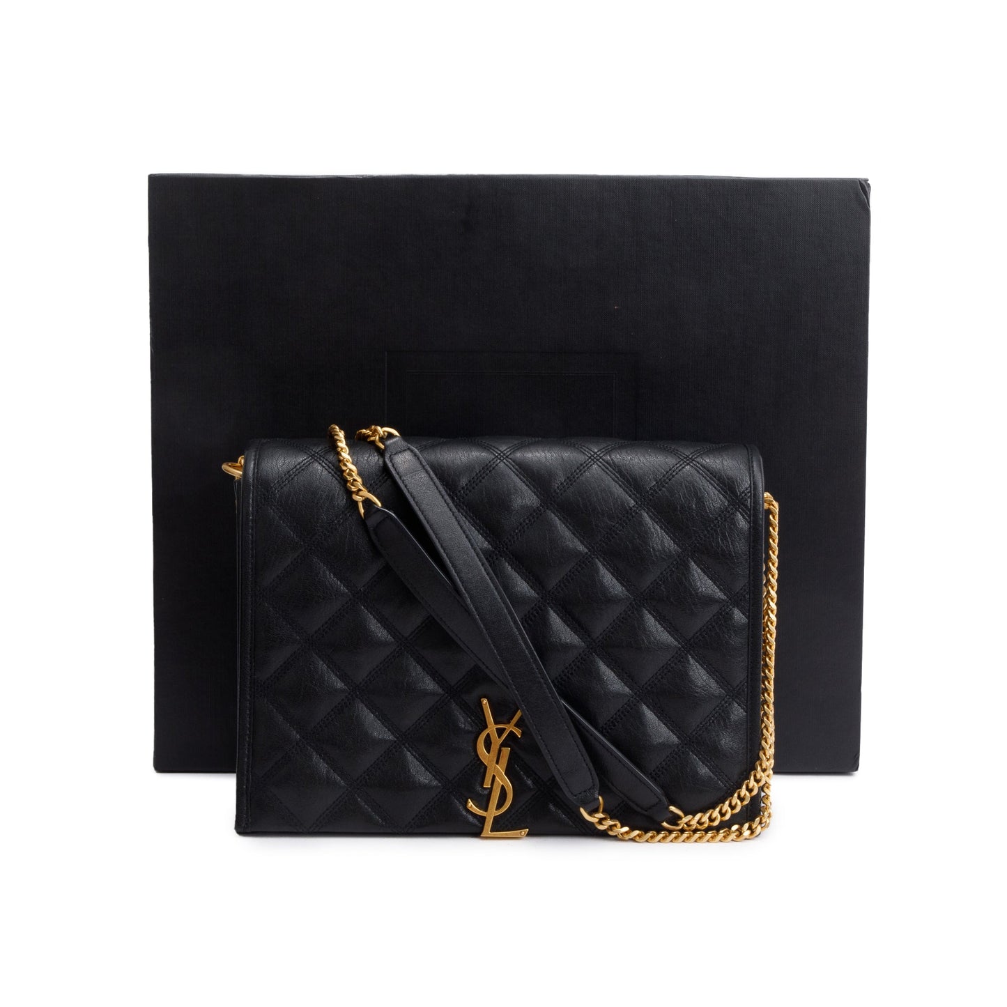 YSL Saint Laurent Small Becky Chain Bag Leather Quilted Travel Bag
