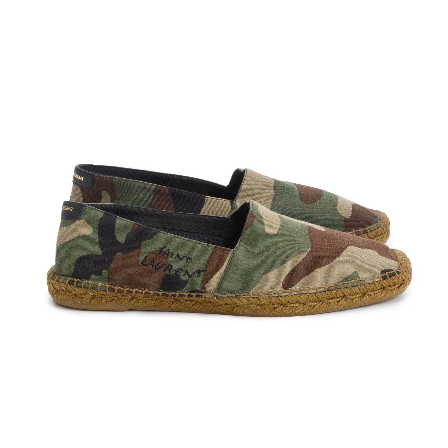 YSL Saint Laurent Camouflage Espadrilles Size Travel Bag Canvas Green