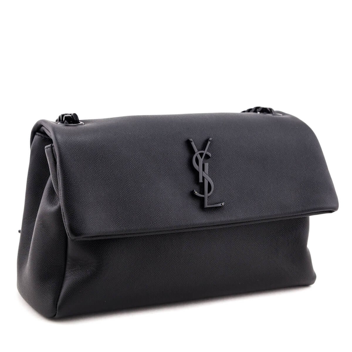 YSL Saint Laurent Trending Grain De Poudre West Hollywood Fold Monogram Black Travel Bag