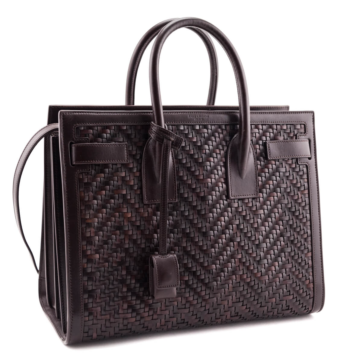 YSL Saint Laurent Trending Burnt Calfskin Paglia Palm Sac De Brown Tote Bag