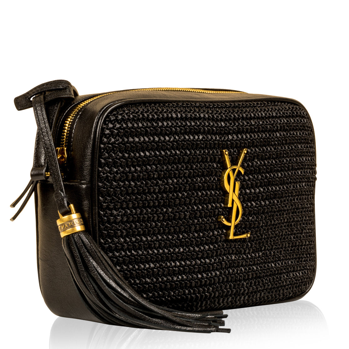 YSL Saint Laurent Lou Crossbody Rafia Crossbody Bag