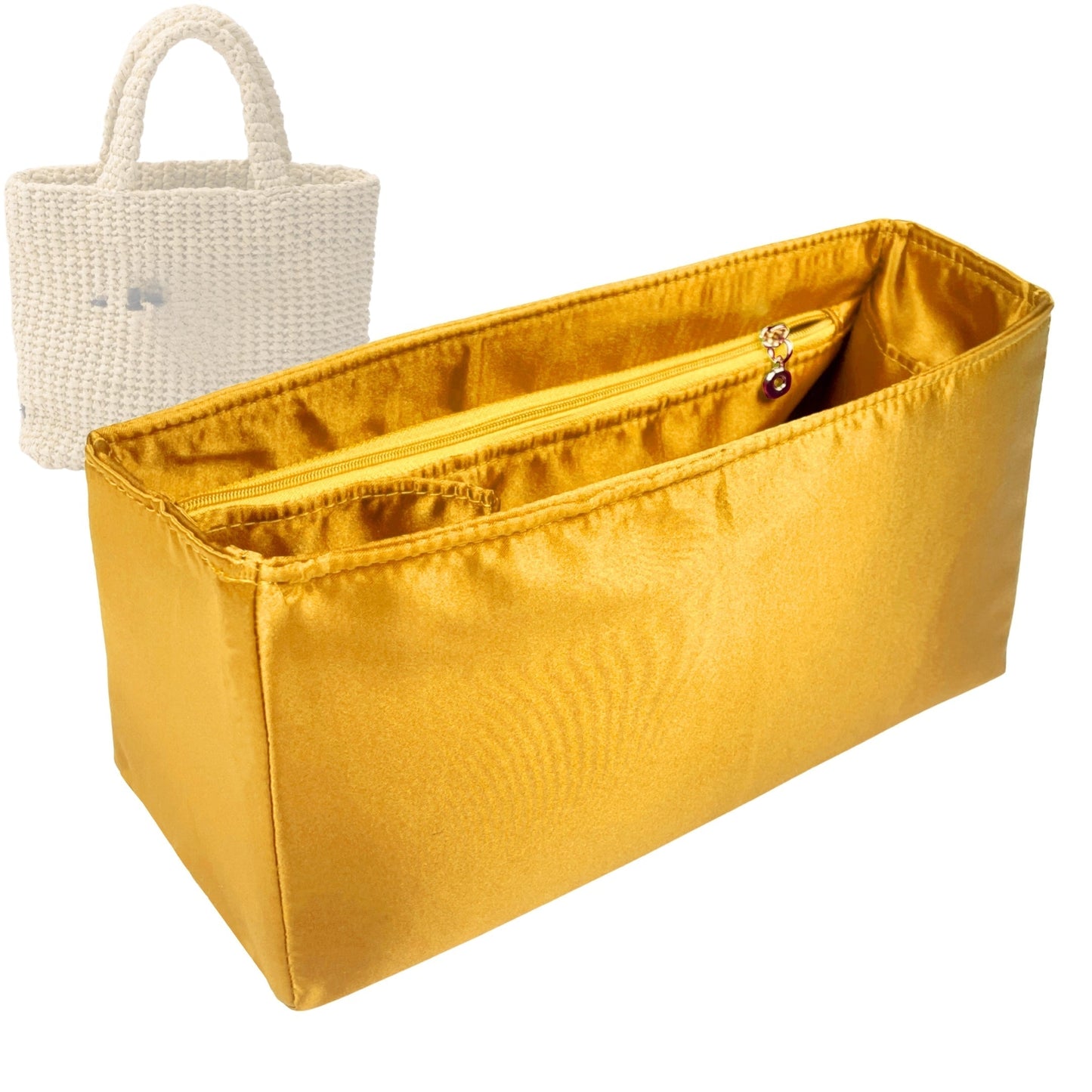 Prada Tote Bag Organizer for Crochet , Bag Insert Zip And Open Compartment