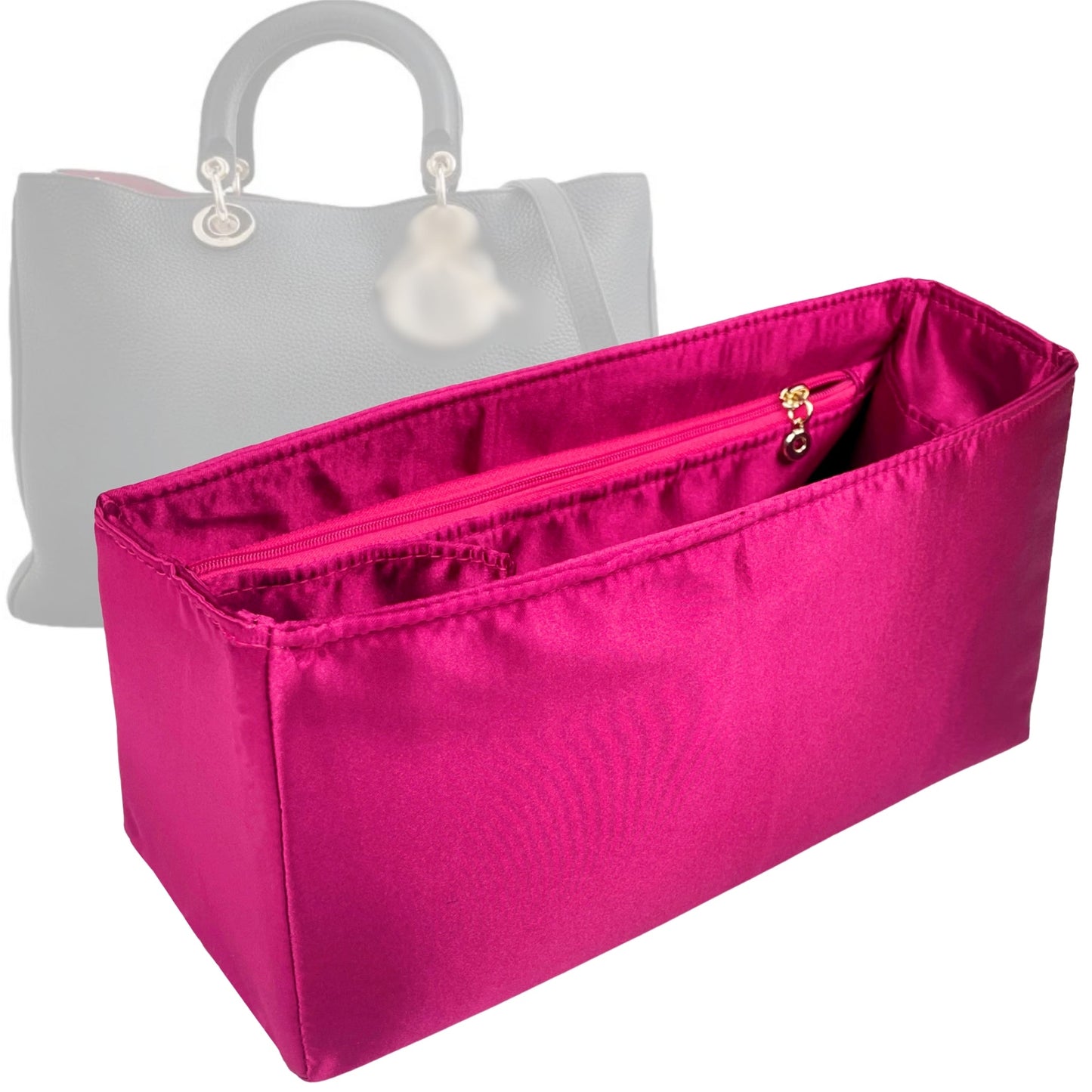 Dior Handbag Organizer for issimo Bag, Bag Insert Silk, Large Zip