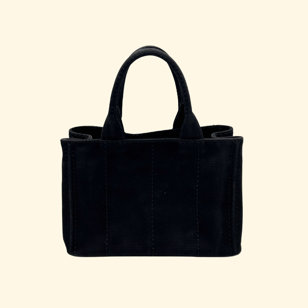 Prada Canapa Tote Bag Canvas Black