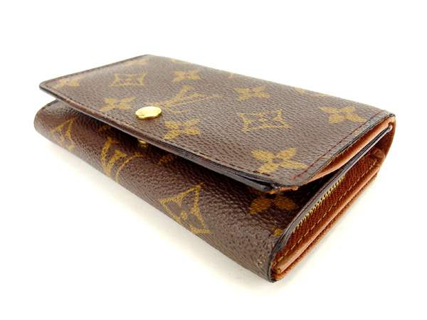 Louis Vuitton Long Purse M61730 PVCx Portonebi Leather Brown Wallet Case