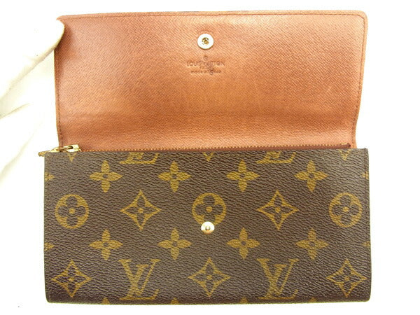 Louis Vuitton Long Purse M61724 Pochette Porto Brown Wallet Case T14148